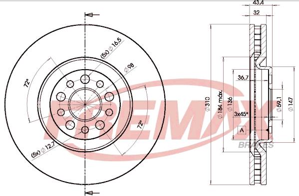 FREMAX BD-4684 - Тормозной диск autospares.lv