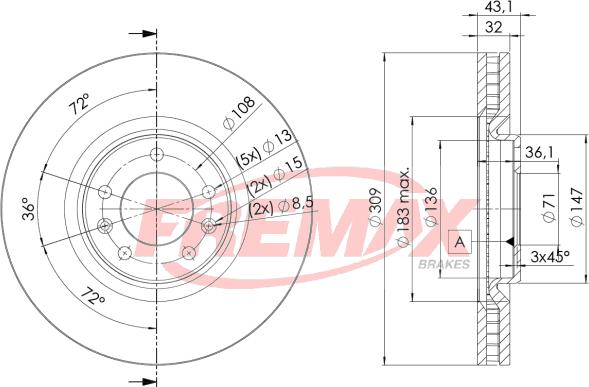 FREMAX BD-4687 - Тормозной диск autospares.lv