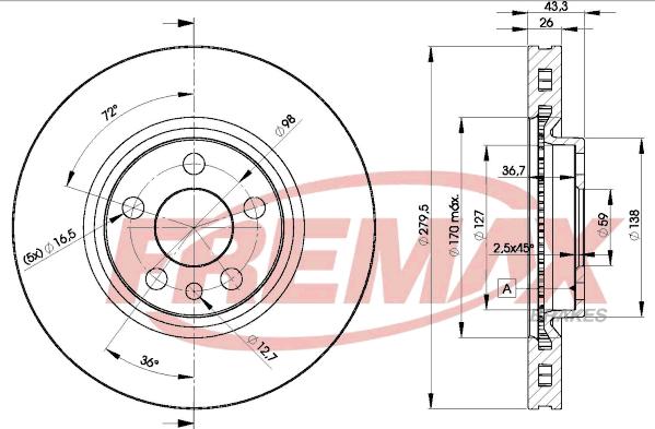 FREMAX BD-4620 - Тормозной диск autospares.lv