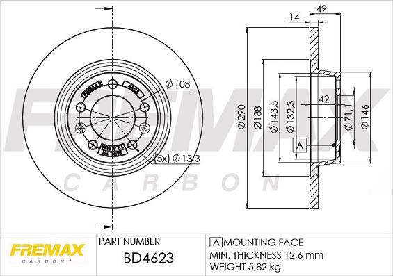 FREMAX BD-4623 - Тормозной диск autospares.lv