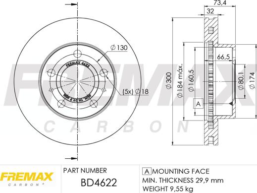 FREMAX BD-4622 - Тормозной диск autospares.lv