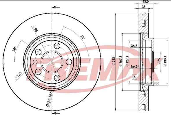 FREMAX BD-4678 - Тормозной диск autospares.lv