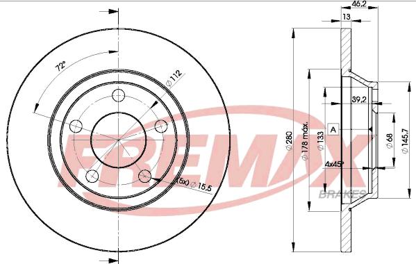 FREMAX BD-4064 - Тормозной диск autospares.lv