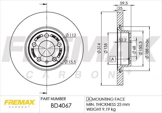 FREMAX BD-4067 - Тормозной диск autospares.lv