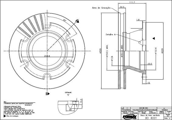 FREMAX BD-4001 - Тормозной диск autospares.lv