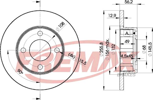 FREMAX BD-4012 - Тормозной диск autospares.lv