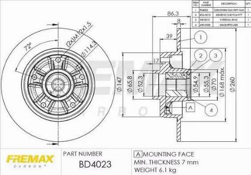 FREMAX BD-4023 - Тормозной диск autospares.lv