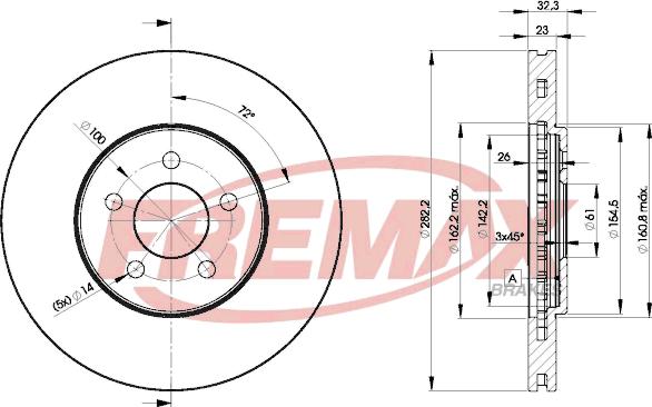 FREMAX BD-4073 - Тормозной диск autospares.lv