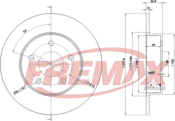 FREMAX BD-4101 - Тормозной диск autospares.lv