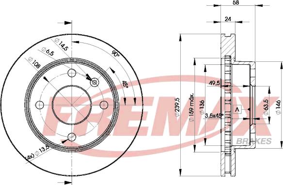 FREMAX BD-4844 - Тормозной диск autospares.lv