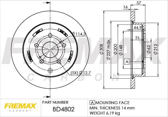 FREMAX BD-4802 - Тормозной диск autospares.lv