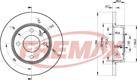 FREMAX BD-4321 - Тормозной диск autospares.lv