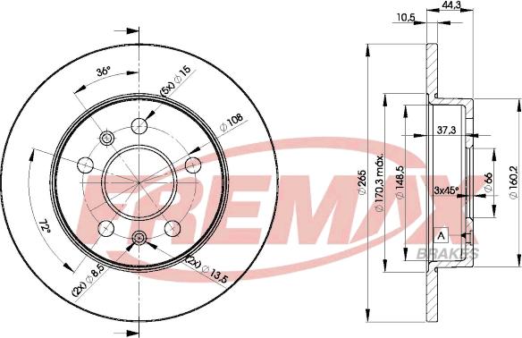 FREMAX BD-4296 - Тормозной диск autospares.lv