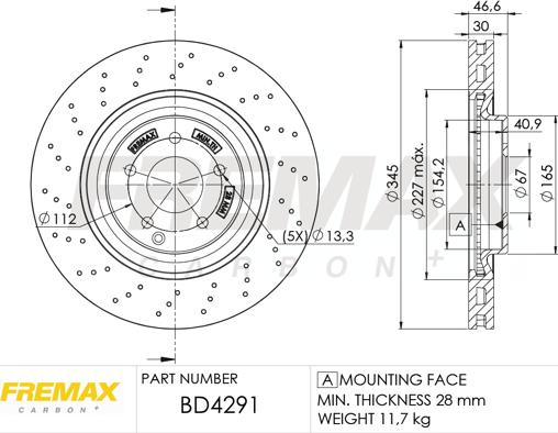 FREMAX BD-4291 - Тормозной диск autospares.lv