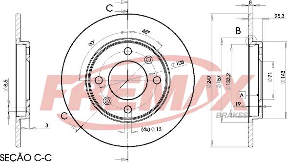 FREMAX BD-4247 - Тормозной диск autospares.lv