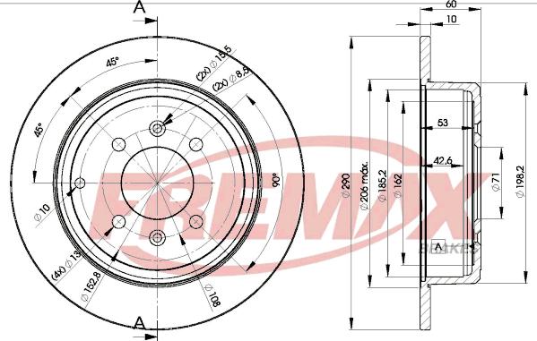 FREMAX BD-4250 - Тормозной диск autospares.lv