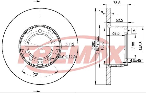 FREMAX BD-4280 - Тормозной диск autospares.lv