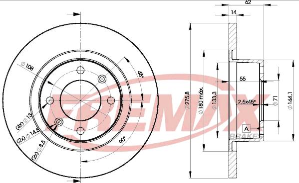 FREMAX BD-4754 - Тормозной диск autospares.lv