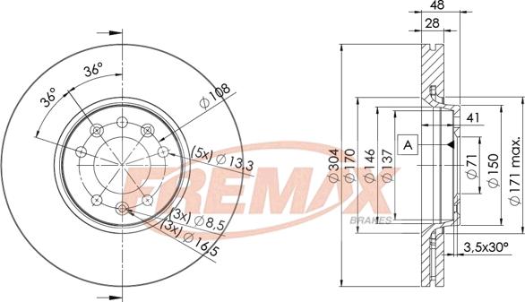 FREMAX BD-4755 - Тормозной диск autospares.lv