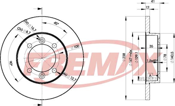 FREMAX BD-4706 - Тормозной диск autospares.lv