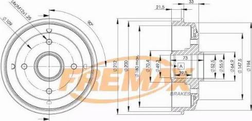 FREMAX BD-4725 - Тормозной барабан autospares.lv