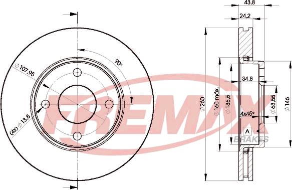 FREMAX BD-5950 - Тормозной диск autospares.lv