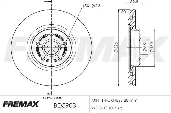 FREMAX BD-5903 - Тормозной диск autospares.lv