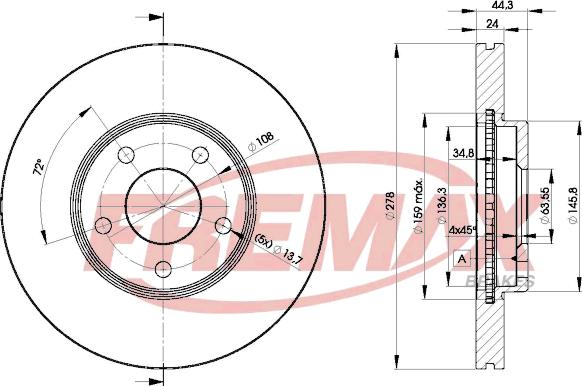 FREMAX BD-5980 - Тормозной диск autospares.lv