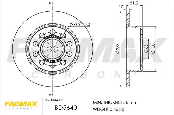 FREMAX BD-5640 - Тормозной диск autospares.lv