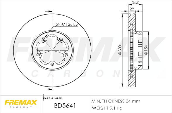 FREMAX BD-5641 - Тормозной диск autospares.lv