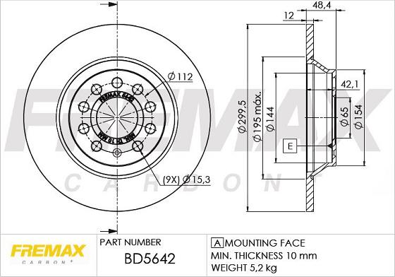 FREMAX BD-5642 - Тормозной диск autospares.lv