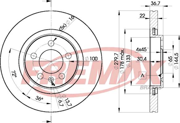 FREMAX BD-5603 - Тормозной диск autospares.lv