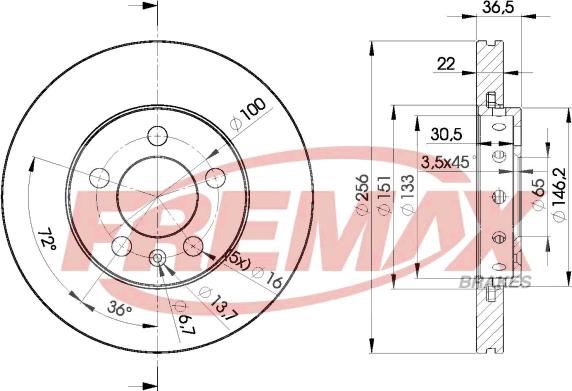 FREMAX BD-5602 - Тормозной диск autospares.lv