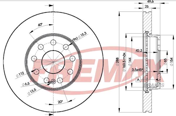 FREMAX BD-5615 - Тормозной диск autospares.lv