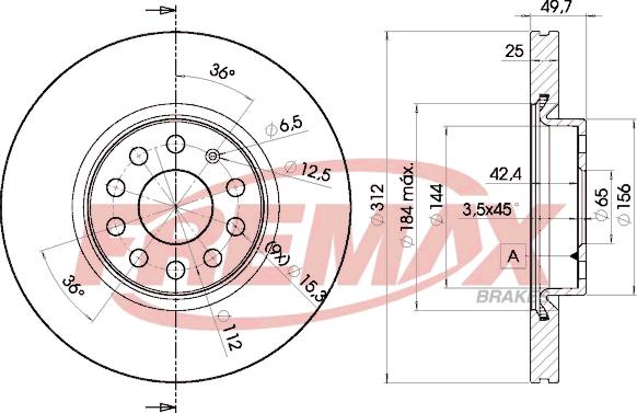 FREMAX BD-5618 - Тормозной диск autospares.lv
