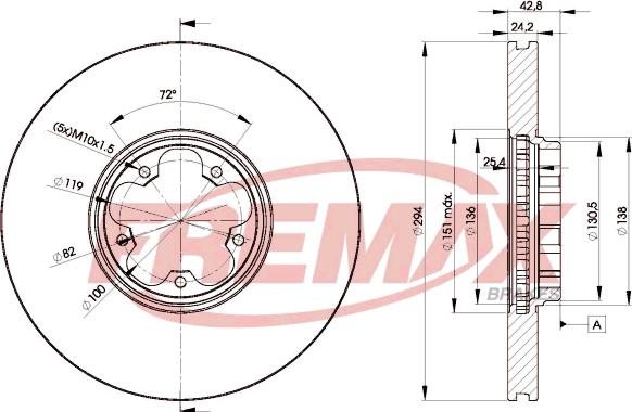 FREMAX BD-5613 - Тормозной диск autospares.lv