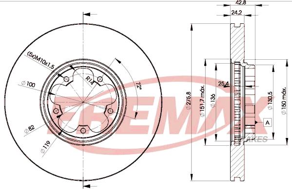 FREMAX BD-5612 - Тормозной диск autospares.lv