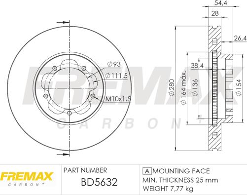 FREMAX BD-5632 - Тормозной диск autospares.lv