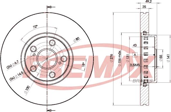 FREMAX BD-5060 - Тормозной диск autospares.lv