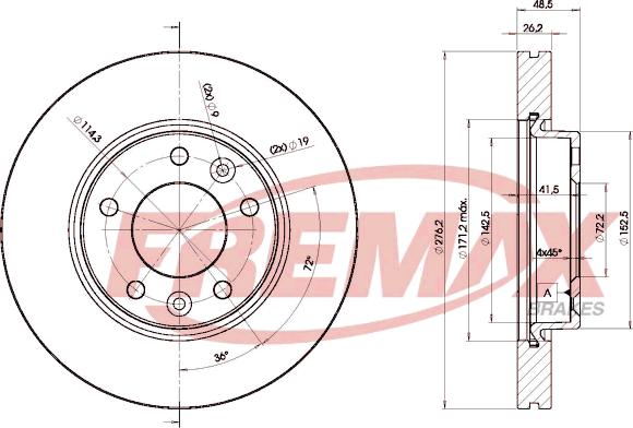 FREMAX BD-5000 - Тормозной диск autospares.lv