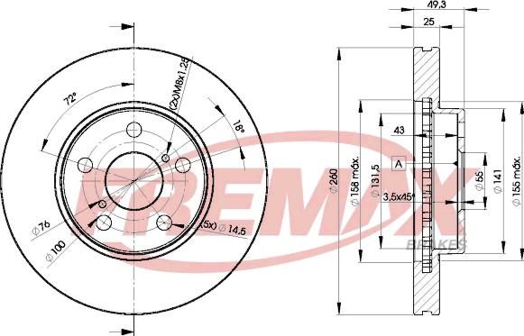 FREMAX BD-5030 - Тормозной диск autospares.lv