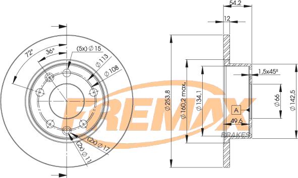 FREMAX BD-5165 - Тормозной диск autospares.lv