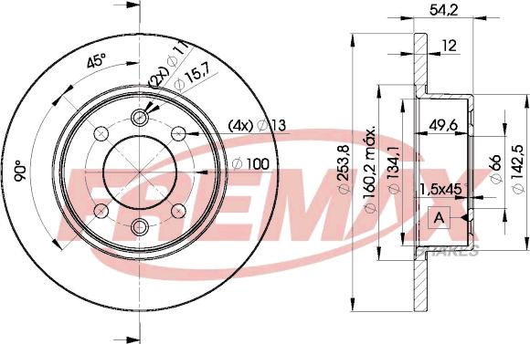 FREMAX BD-5166 - Тормозной диск autospares.lv