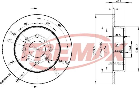 FREMAX BD-5105 - Тормозной диск autospares.lv