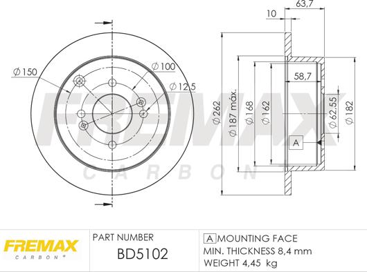 FREMAX BD-5102 - Тормозной диск autospares.lv