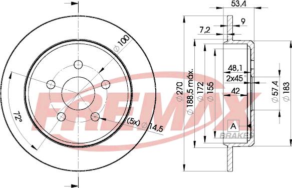 FREMAX BD-5114 - Тормозной диск autospares.lv