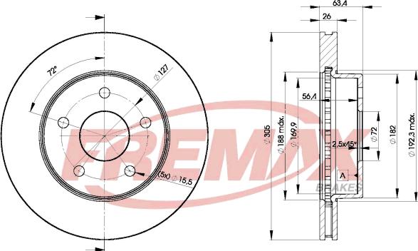 FREMAX BD-5117 - Тормозной диск autospares.lv