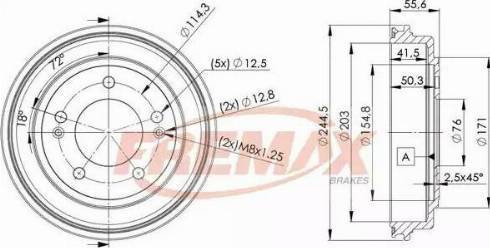 FREMAX BD-5174 - Тормозной барабан autospares.lv