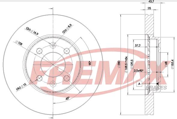 FREMAX BD-5890 - Тормозной диск autospares.lv