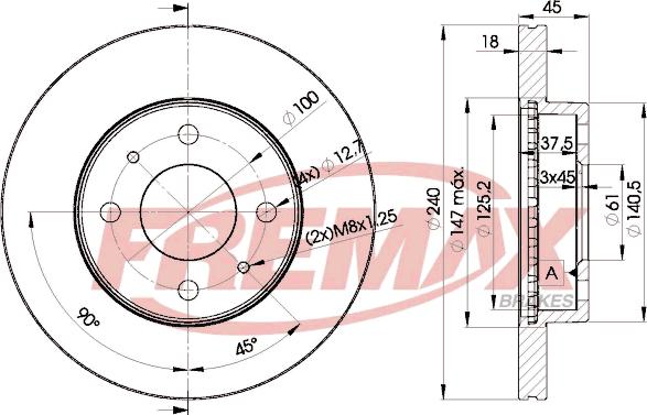 FREMAX BD-5800 - Тормозной диск autospares.lv